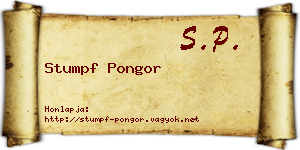Stumpf Pongor névjegykártya